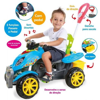 Imagem de Quadriciclo Infantil Passeio E Pedal Menino C/ Empurrador