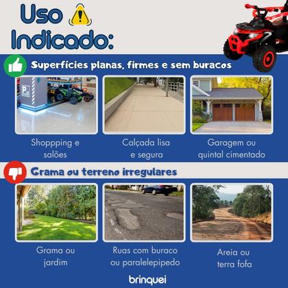 Imagem de Quadriciclo Passeio Elétrico Infantil Haste Direcionável Bateria 6V