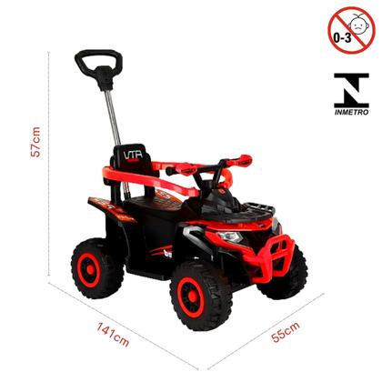 Imagem de Quadriciclo Passeio Elétrico Infantil Haste Direcionável Bateria 6V