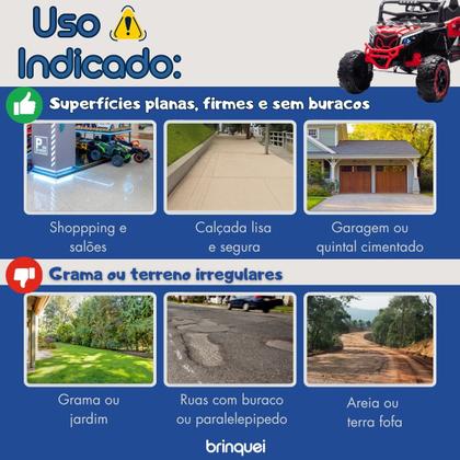 Imagem de Quadriciclo UTV Carro Elétrico Infantil 12v Com Luz de Led Música Buzina