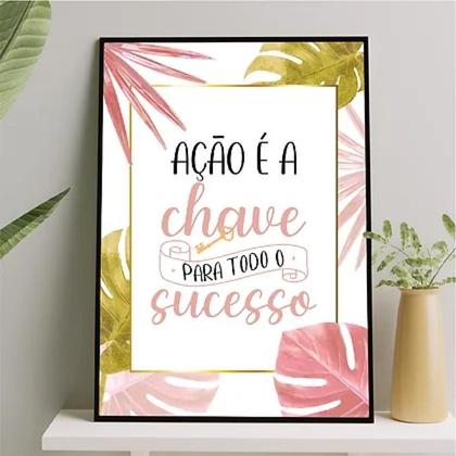 Imagem de Quadro A ação é a chave para o sucesso 33x24cm