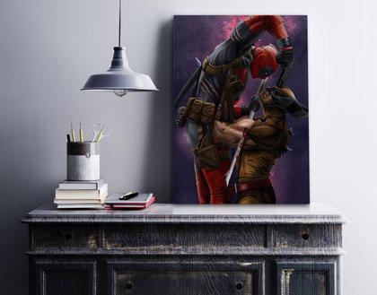 Imagem de Quadro A3 em MDF Deadpool X Wolverine - Placa