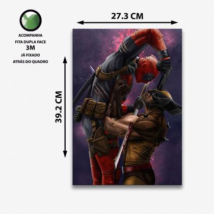 Imagem de Quadro A3 em MDF Deadpool X Wolverine - Placa