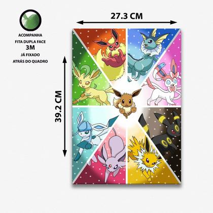 Imagem de Quadro A3 em MDF Pokemon Eevee Evoluçoes - Placa