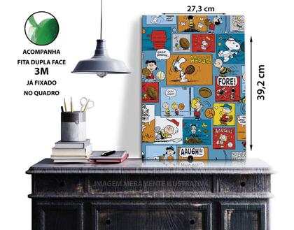 Imagem de Quadro A3 em MDF Snoopy Moments Tirinhas 001 - Placa