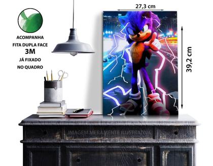 Imagem de Quadro A3 em MDF Sonic Movie 001 - Placa
