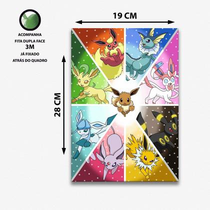 Imagem de Quadro A4 em MDF Pokemon Eevee Evoluçoes - Placa