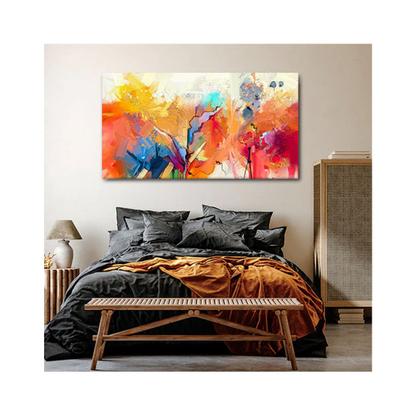 Imagem de Quadro Abstrato Brush Stroke c/ Moldura Dourada e Vidro