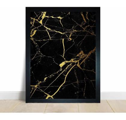 Imagem de Quadro Abstrato Preto Gold Decorativo 24x33cm 1