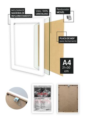 Imagem de Quadro Akon Trouble (Deluxe Edition) (Light) Com Vidro Branca Tamanho:21cm x 30cm (A4)