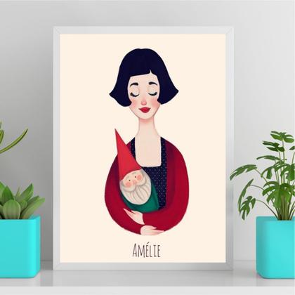 Imagem de Quadro Amelie Poulain Com Gnomo 24x18cm