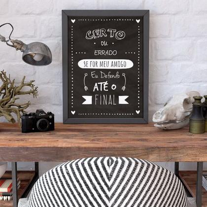 Imagem de Quadro Amigo Até o Final 24x18cm - com vidro