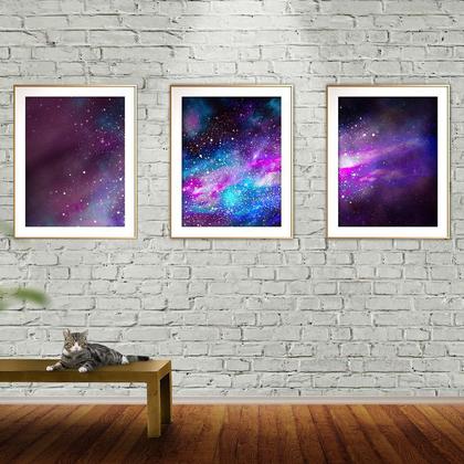 Imagem de Quadro arte canvas 30x66 universo colorido mod 278