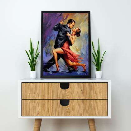 Imagem de Quadro Artístico Dança Tango 24x18cm - com vidro