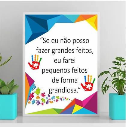 Imagem de Quadro Autismo Feitos Grandiosos 24x18cm - com vidro