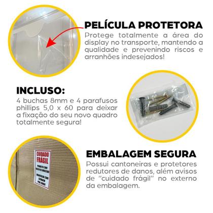 Imagem de Quadro Avisos Gestão Á Vista 8 Displays A4 ACM Azul Organização Profissional Painel Mural Recados Lembretes Parede Empresa Condomínio Academia