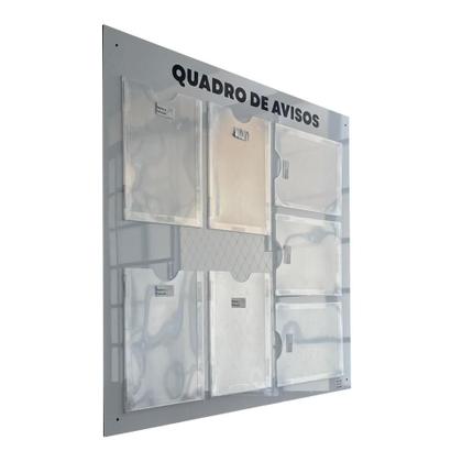 Imagem de Quadro Avisos Gestão Mural 7 Displays A4 ACM Branco