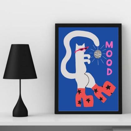 Imagem de Quadro Balada Mood - Gato 45x34cm - com vidro