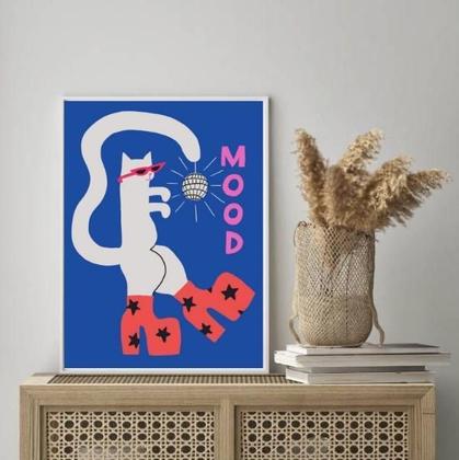 Imagem de Quadro Balada Mood - Gato 45X34Cm - Com Vidro