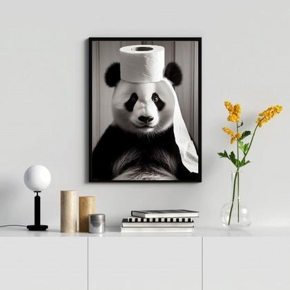 Imagem de Quadro Banheiro Ursinho Panda 24x18cm