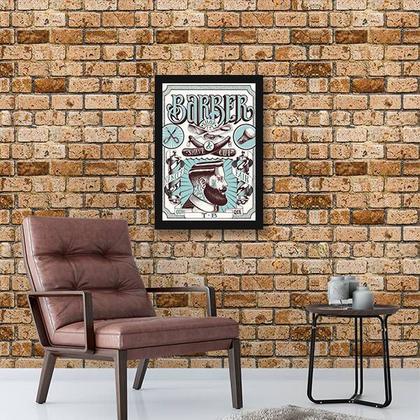 Imagem de Quadro Barber Shop Vintage Style 24x18cm - com vidro