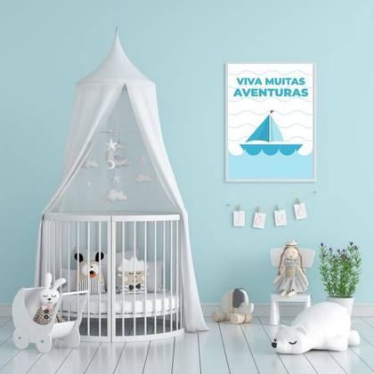 Imagem de Quadro Barquinho Viva Minhas Aventuras 45x34cm - com vidro