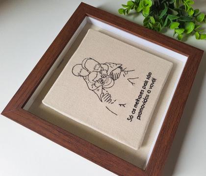 Imagem de Quadro Bordado à Mão Para o Melhor Vovô Peça Única