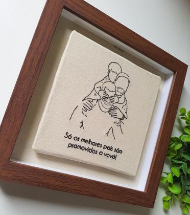 Imagem de Quadro Bordado à Mão Para o Melhor Vovô Peça Única