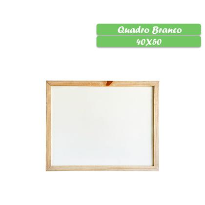 Imagem de Quadro Branco 40x50 Lisa Com Moldura Madeira Anotações Tarefas Lousa Atividades Escolar Planejamento