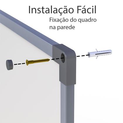 Imagem de Quadro Branco 90x60 Moldura em aluminio soft com porta apagador