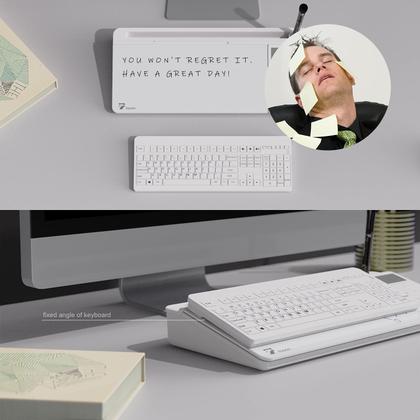 Imagem de Quadro branco de vidro de mesa TOWON com calculadora básica branca