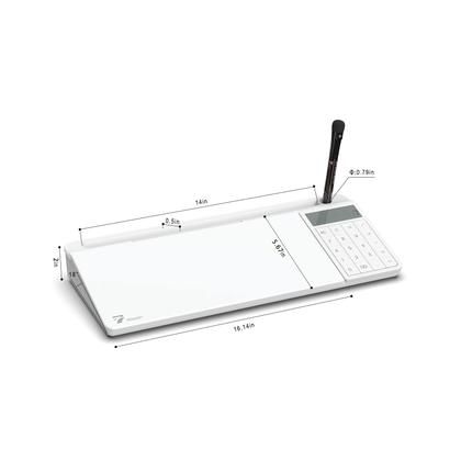 Imagem de Quadro branco de vidro de mesa TOWON com calculadora básica branca