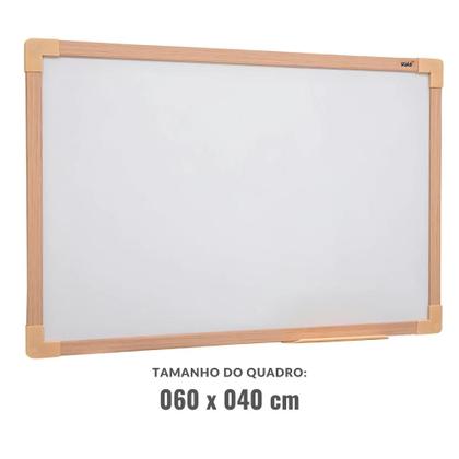 Imagem de Quadro Branco Stalo UV MDF Carvalho Soft, 060 X 040 cm