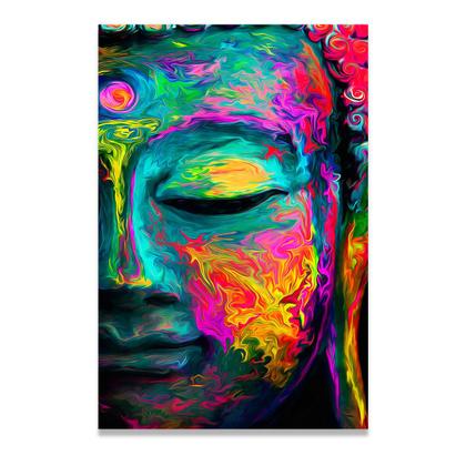 Imagem de Quadro Buda Colorido Decorativo Budismo Sala Moderno Quarto