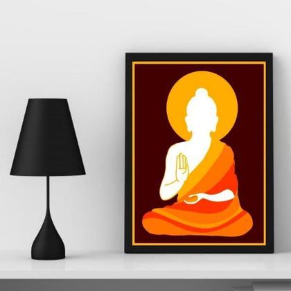 Imagem de Quadro Buda Namastê 33x24cm Moldura Preta