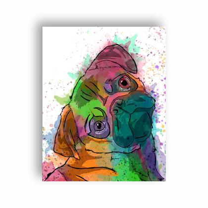 Imagem de Quadro Cachorro Pug - Animais Decorativo em tela Canvas