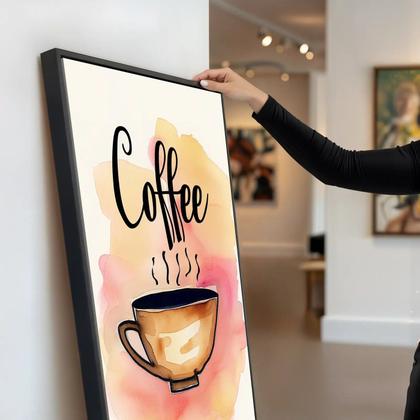 Imagem de Quadro Café e Seus Vapores de Aquarela Encantadora