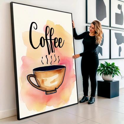 Imagem de Quadro Café e Seus Vapores de Aquarela Encantadora