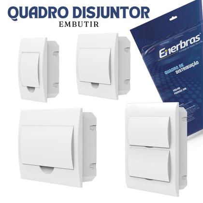 Imagem de Quadro Caixa Distribuição Embutir Para Disjuntores Din Organizador Disjunto -  Enerbras