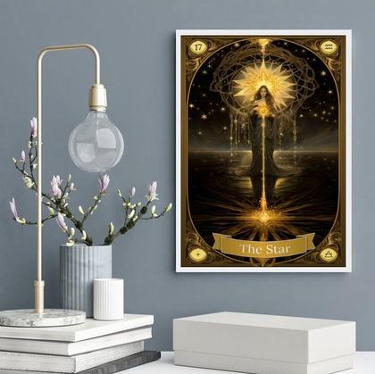 Imagem de Quadro Carta Tarot Vintage - The Star 33x24cm