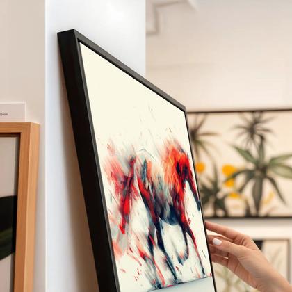 Imagem de Quadro Cavalo em Fuga Entre Cores Vibrantes