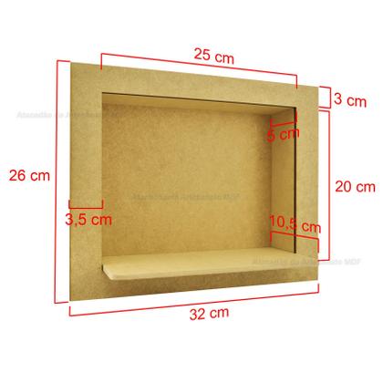 Imagem de Quadro Cenário Retangular com Base 32x26x5 Mdf Madeira