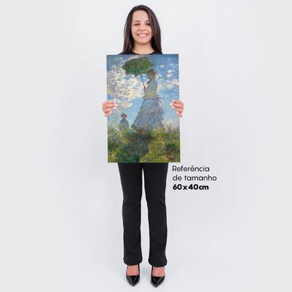 Imagem de Quadro Claude Monet Mulher Com Sombrinha Em Tecido Canvas - Bimper