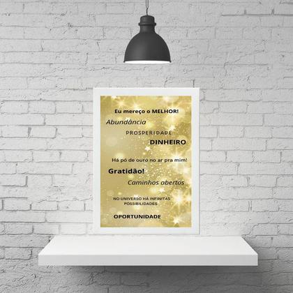 Imagem de Quadro Cocriação Lei Da Atração - Eu Mereço 24x18cm - com vidro