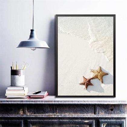 Imagem de Quadro Coleção Praia Soft - Estrelas Do Mar 33X24Cm - Vidro