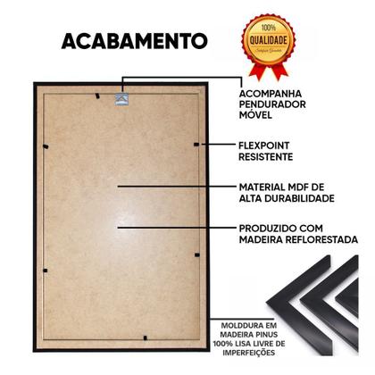 Imagem de Quadro Com Moldura Decorativo Grande Alta Resolução Para Sala Quarto Escritório Família De Leões 2 filhotes 