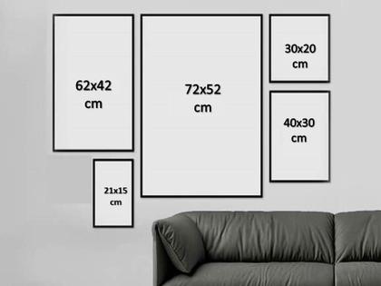 Imagem de Quadro Com Moldura Decorativo Grande Alta Resolução Para Sala Quarto   Escritório Família Leões 3 Filhotes 