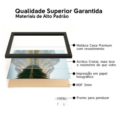 Imagem de Quadro com Moldura e Acrilico Cristal Vidro Sala Quarto Família de Leão Leões Filhote Decorativo Horizontal Grande Hall