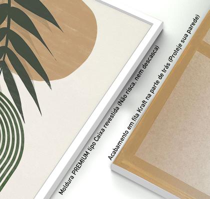 Imagem de Quadro com Moldura Folhas abstrato Moderno Lindo Decorativo Grande Sala Quarto Hall Escritório Cozinha Vertical