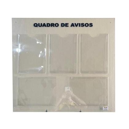 Imagem de Quadro De Aviso 5 Displays A4 PS Cristal 3mm Transparente